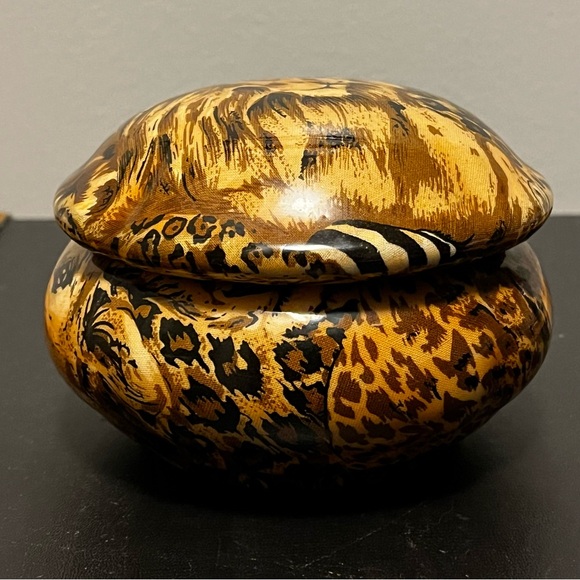 Safari Lion print covered dish Jewelry box - Picture 8 of 13